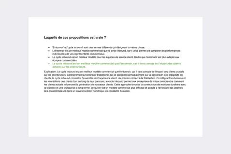 Réponses de Certification à la Méthodologie de Vente sans Frictions file demo preview